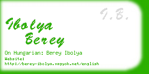 ibolya berey business card